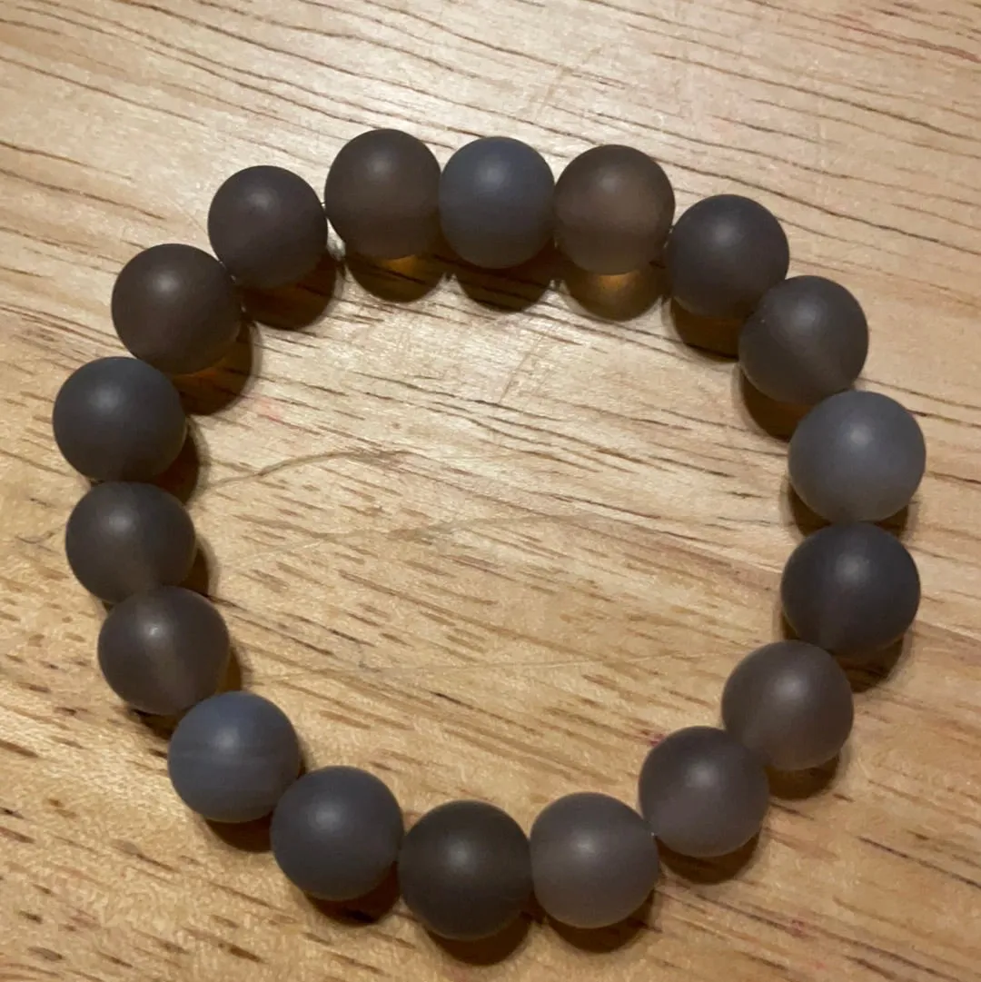 ~ Juniors Set/3 Bead Bracelets Rock Black Gray Browns Boho