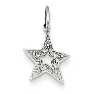 0.1 Carat 14K White Gold Diamond Star Charm