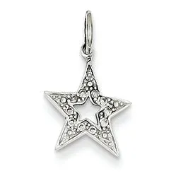 0.1 Carat 14K White Gold Diamond Star Charm