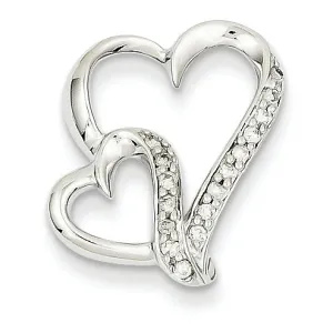 0.1 Carat 14K White Gold Heart Pendant