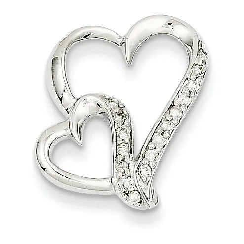 0.1 Carat 14K White Gold Heart Pendant