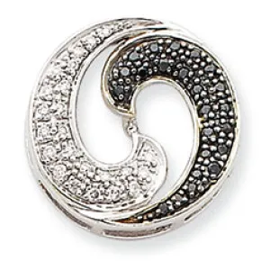 0.2 Carat 14K White Gold Black & White Diamond Pendant w-chain