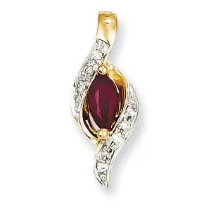 0.3 Carat 14K Gold Diamond & Ruby Pendant