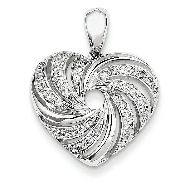 0.3 Carat 14K White Gold & Diamond Heart Pendant