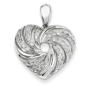 0.3 Carat 14K White Gold & Diamond Heart Pendant