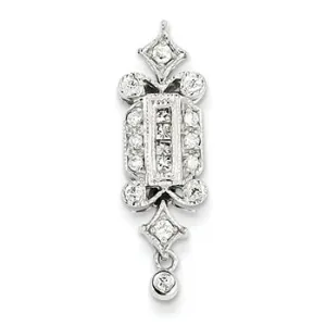 0.3 Carat 14K White Gold Diamond Vintage Pendant