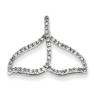 0.3 Carat 14K White Gold Diamond Whale Tail Pendant