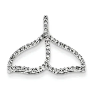 0.3 Carat 14K White Gold Diamond Whale Tail Pendant