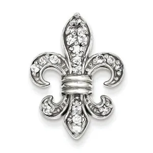 0.3 Carat 14K White Gold Fleur De Lis Diamond Pendant