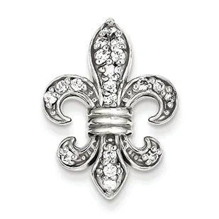 0.3 Carat 14K White Gold Fleur De Lis Diamond Pendant
