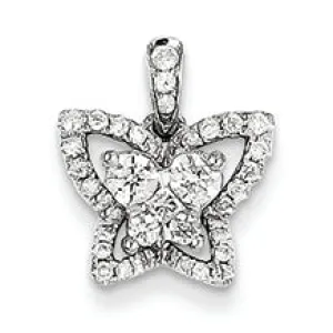 0.4 Carat 14K White Gold Diamond Butterfly Pendant
