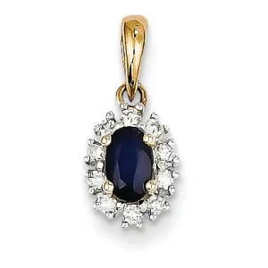 0.5 Carat 14K Gold Diamond & Sapphire Pendant