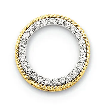 0.5 Carat 14K Gold Two-tone Diamond Circle Pendant