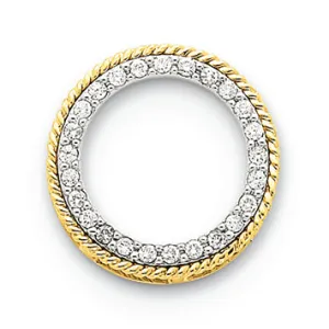 0.5 Carat 14K Gold Two-tone Diamond Circle Pendant