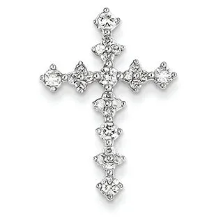 0.5 Carat 14K White Gold Diamond Passion Cross Pendant