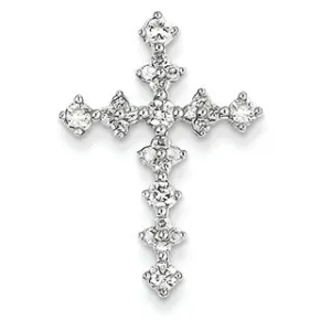 0.5 Carat 14K White Gold Diamond Passion Cross Pendant