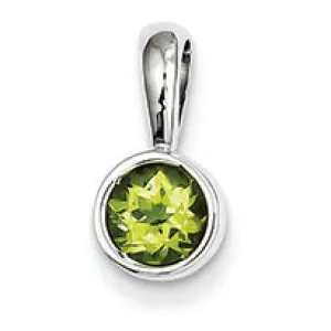 0.6 Carat 14K White Gold Peridot Pendant