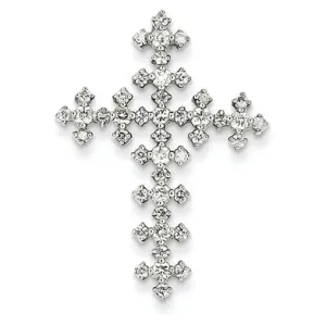 0.7 Carat 14K White Gold Diamond Celtic Cross Pendant