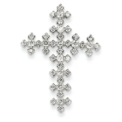 0.7 Carat 14K White Gold Diamond Celtic Cross Pendant
