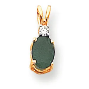 0.9 Carat 14K Gold Emerald Diamond pendant