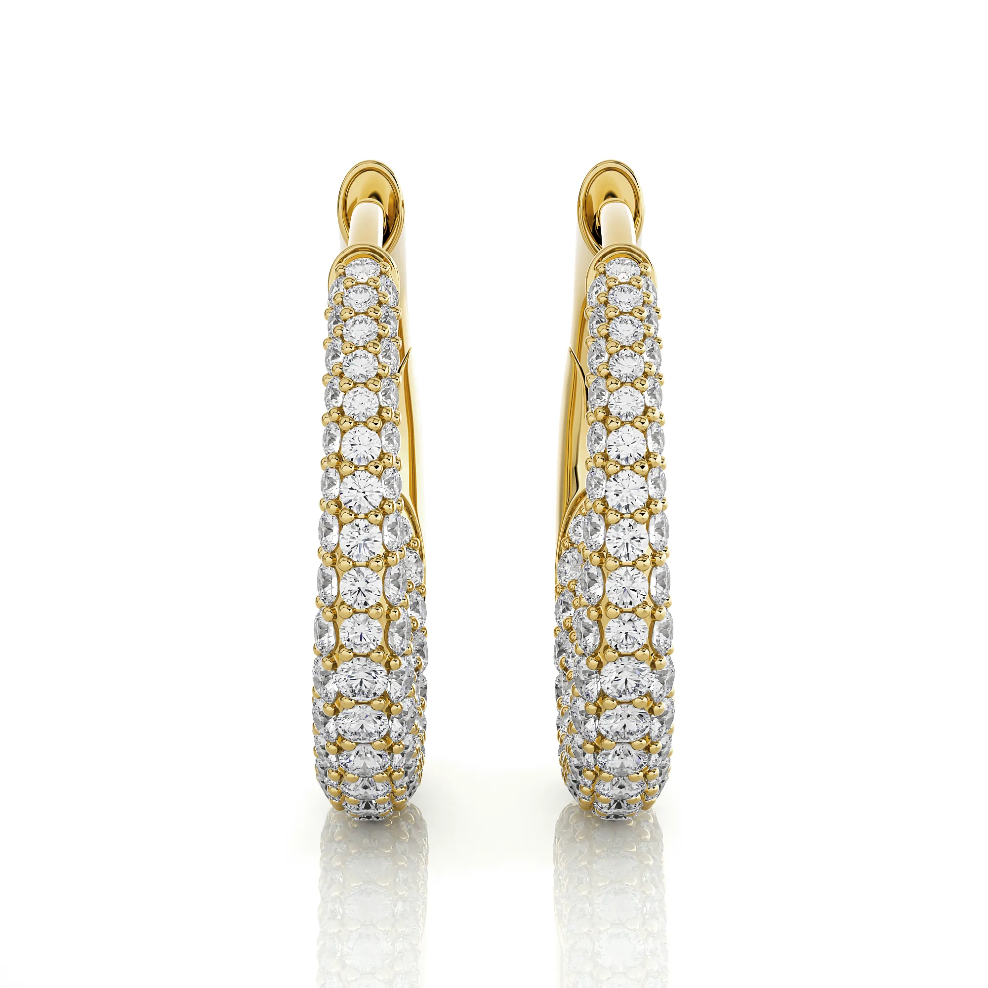 1 3/8 ctw Round Lab Grown Diamond Hoop Earrings