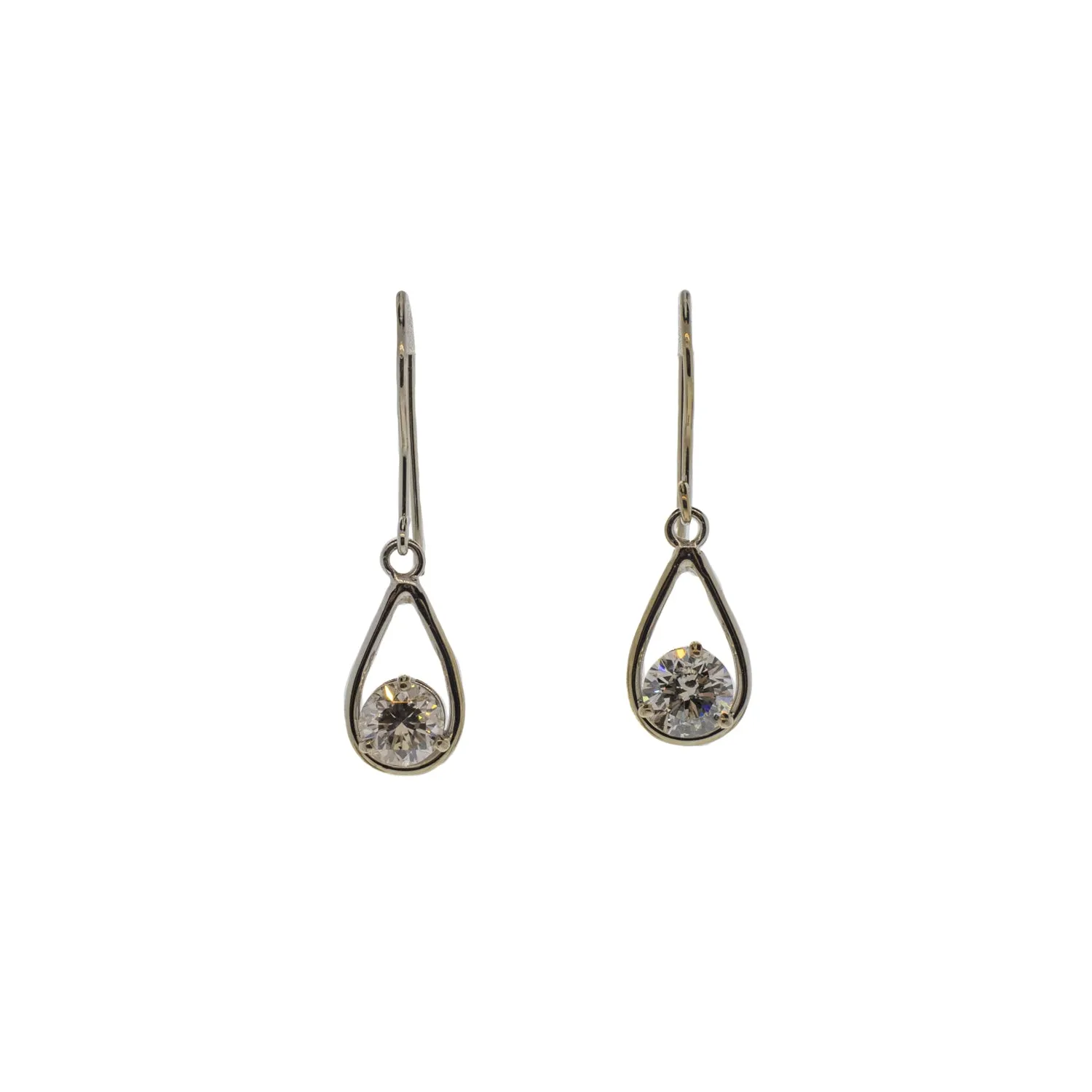 1.00ctw Rounds Brilliant Drop Dangle Earrings