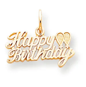 10K Gold Happy Birthday Charm