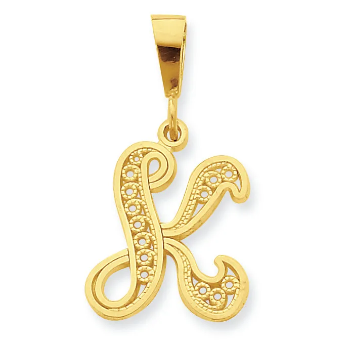 10K Gold Initial K Charm