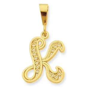 10K Gold Initial K Charm