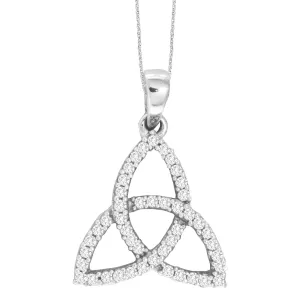 10K White Gold 0.1ctw Triple Marquise diamonds pendant