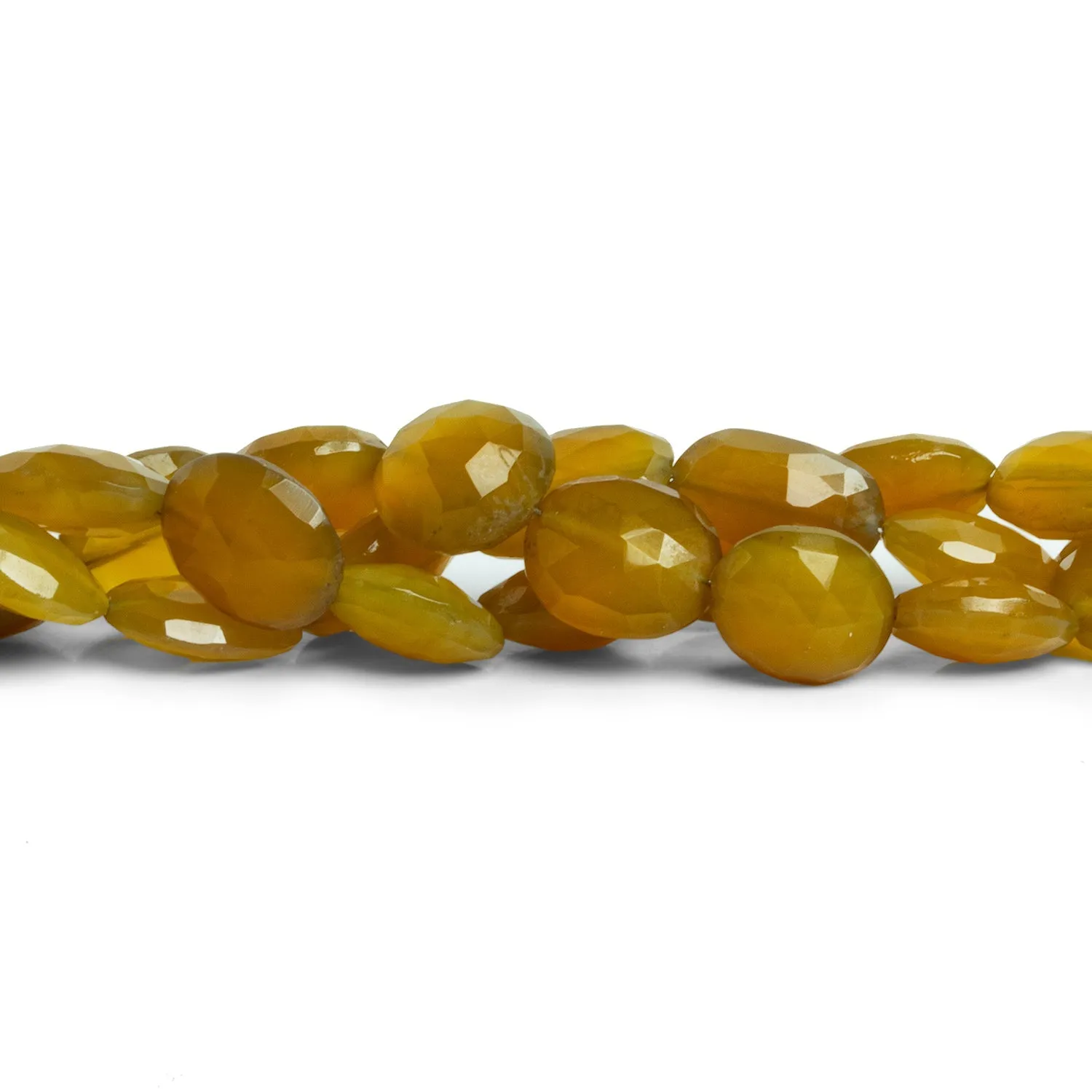 10x8mm Smoke Yellow Chalcedony Ovals 7 inch 16 beads