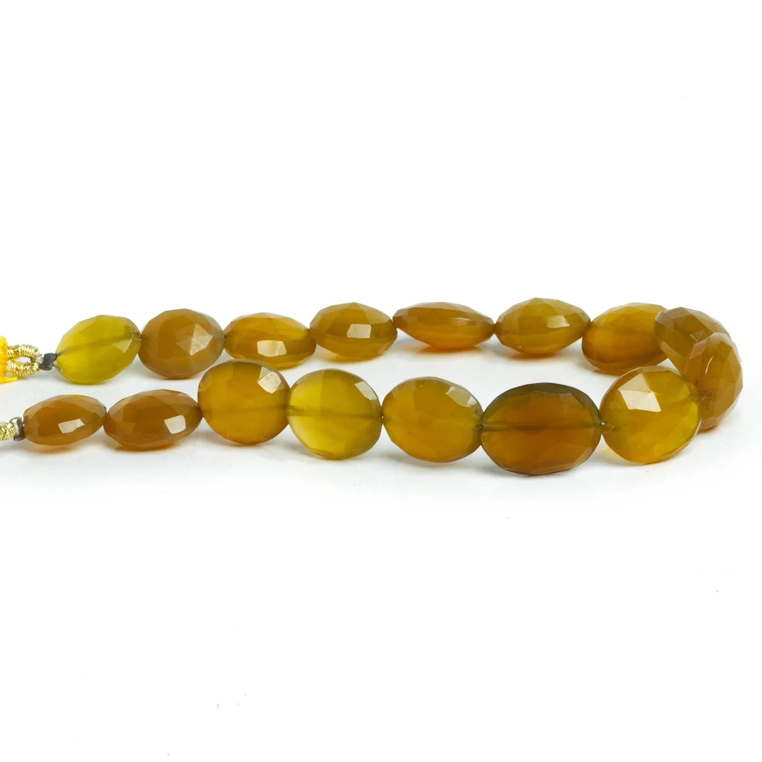 10x8mm Smoke Yellow Chalcedony Ovals 7 inch 16 beads