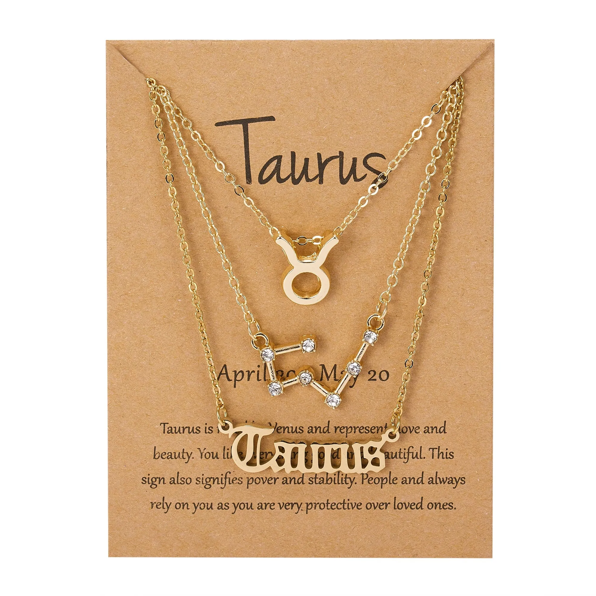12 Constellations Charm Necklaces - 3-in-1