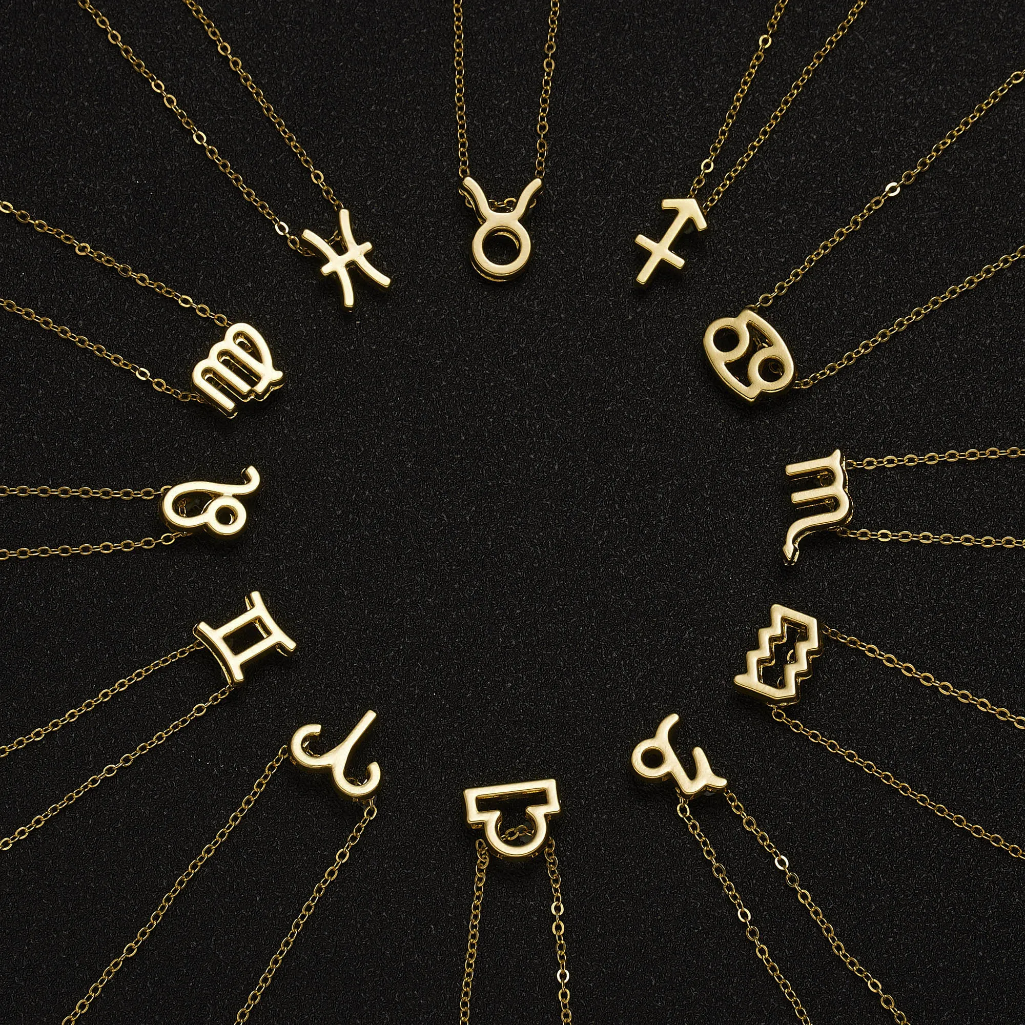 12 Constellations Charm Necklaces - 3-in-1
