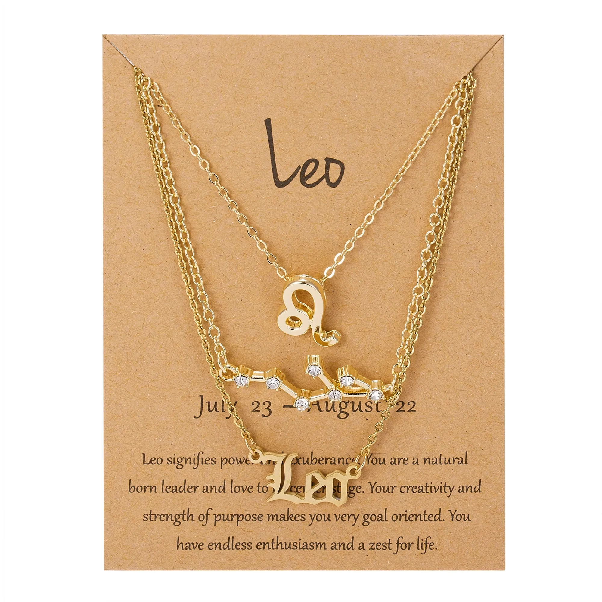 12 Constellations Charm Necklaces - 3-in-1
