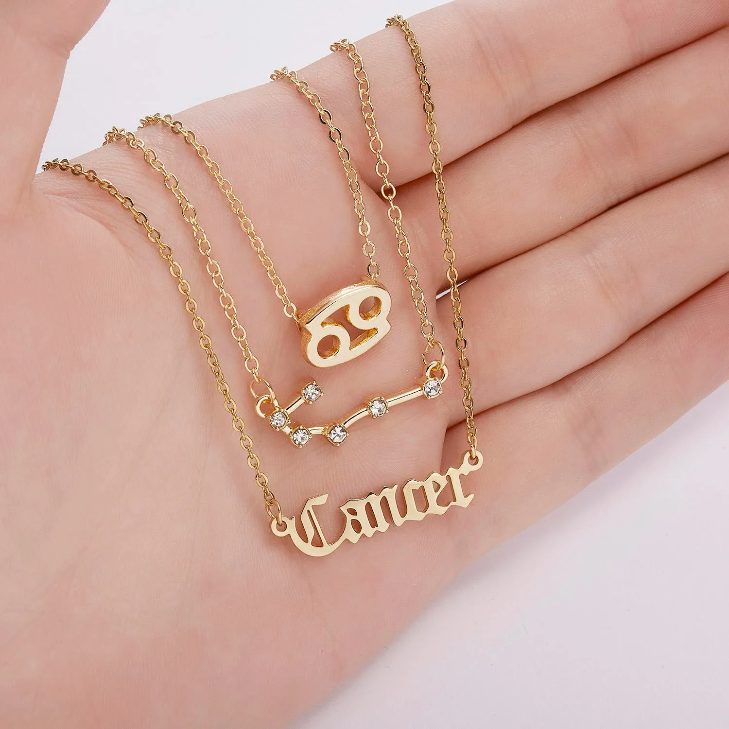 12 Constellations Charm Necklaces - 3-in-1