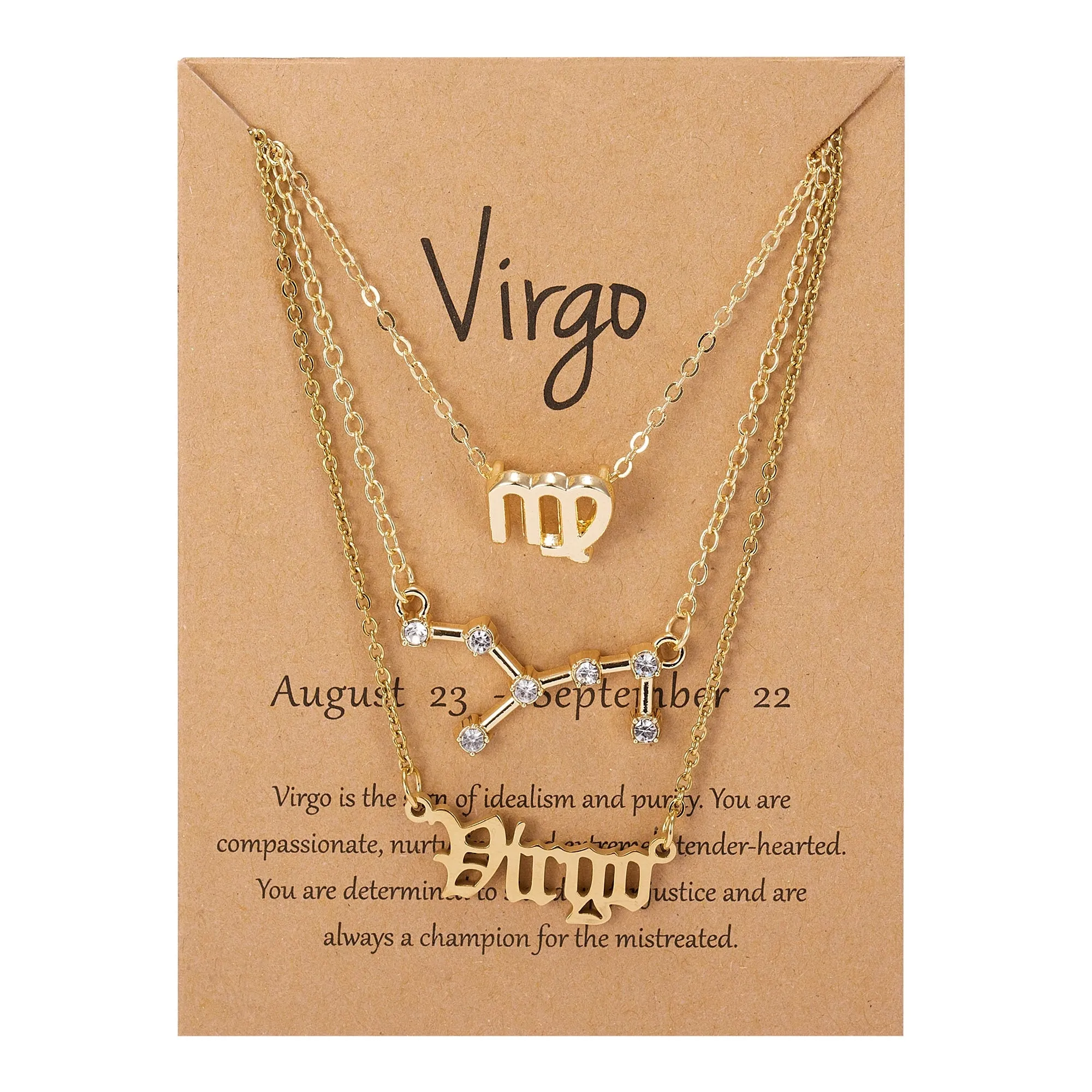 12 Constellations Charm Necklaces - 3-in-1