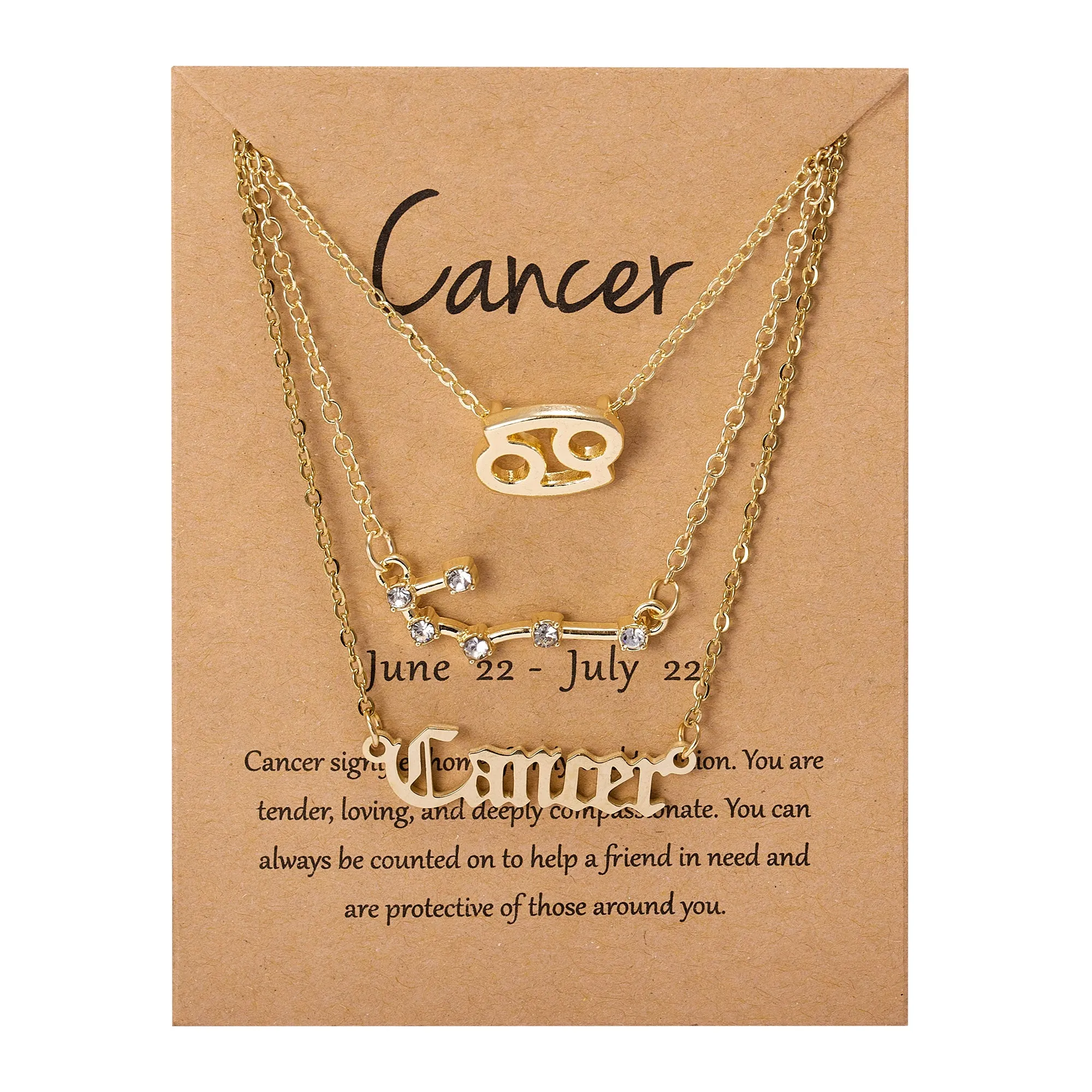 12 Constellations Charm Necklaces - 3-in-1