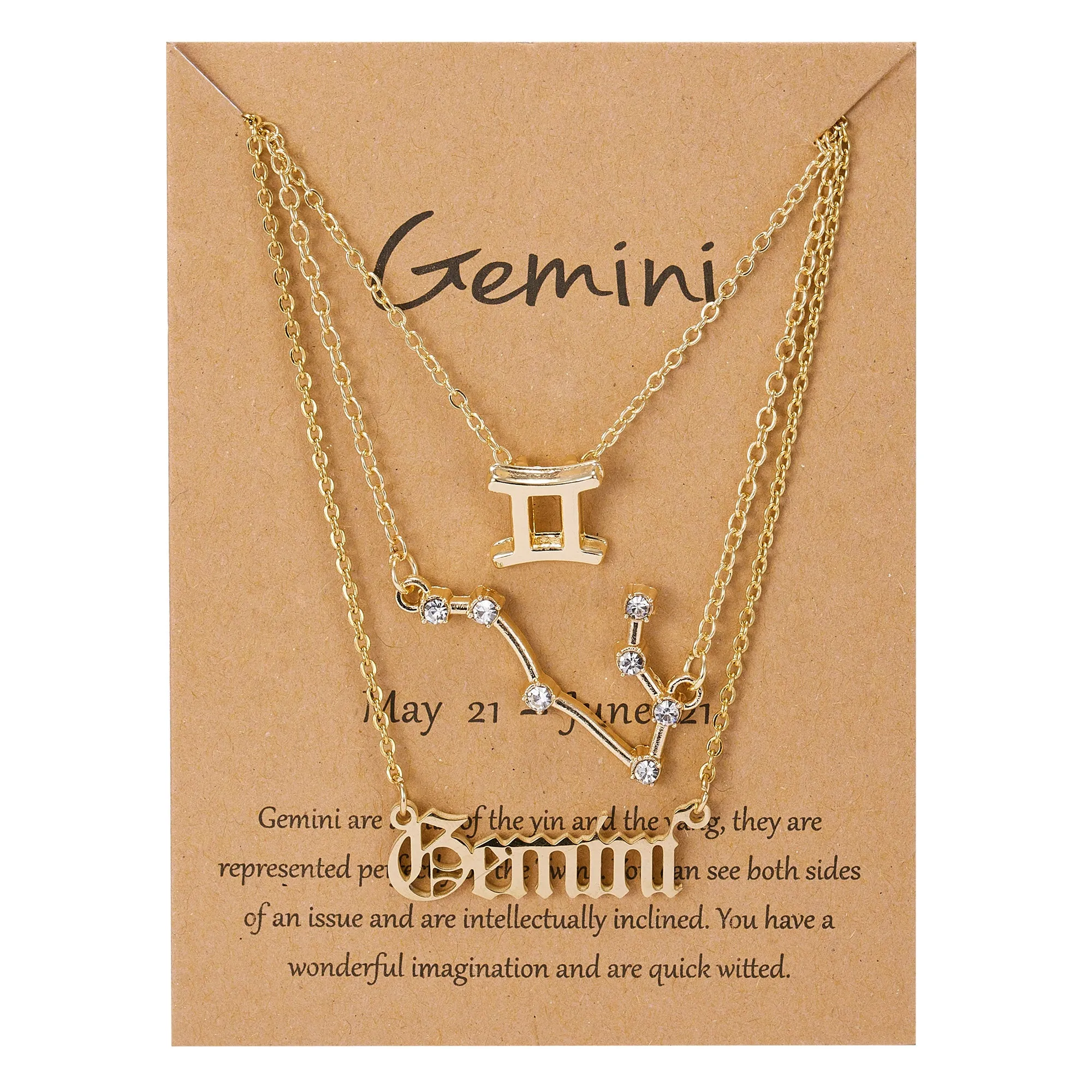 12 Constellations Charm Necklaces - 3-in-1