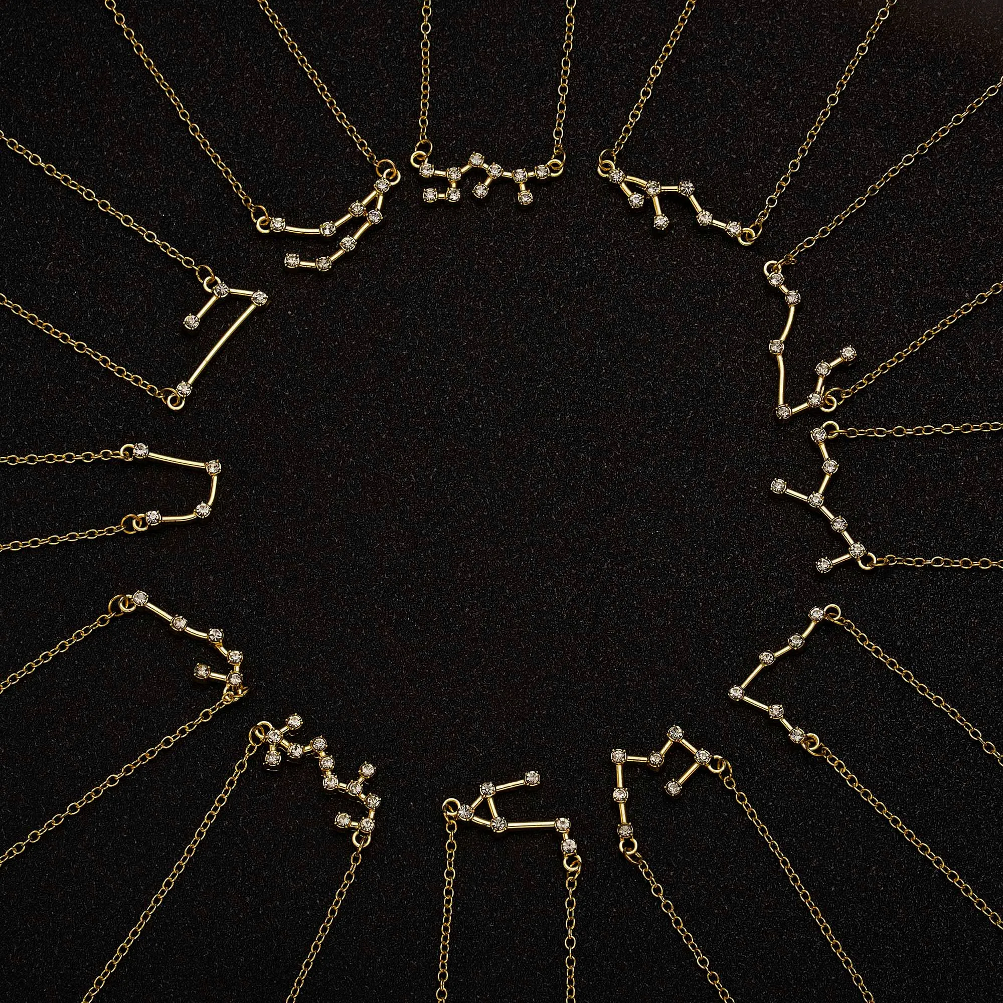 12 Constellations Charm Necklaces - 3-in-1