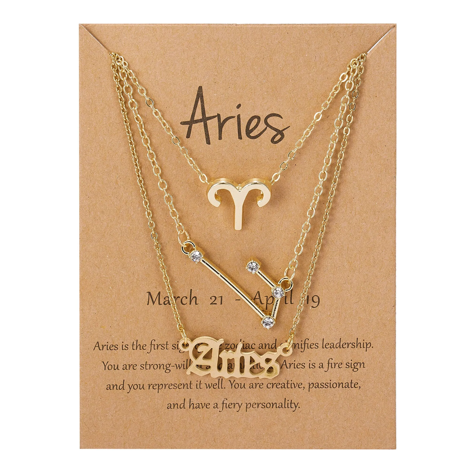 12 Constellations Charm Necklaces - 3-in-1