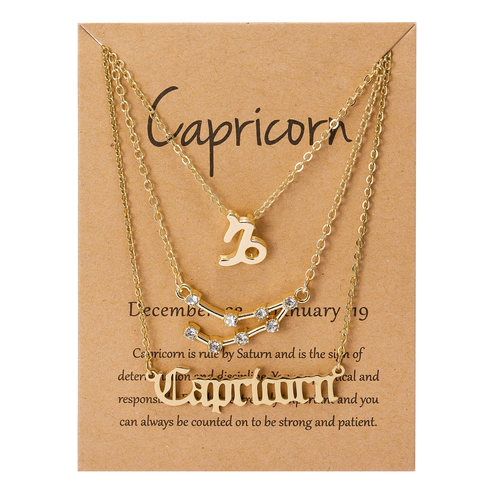 12 Constellations Charm Necklaces - 3-in-1