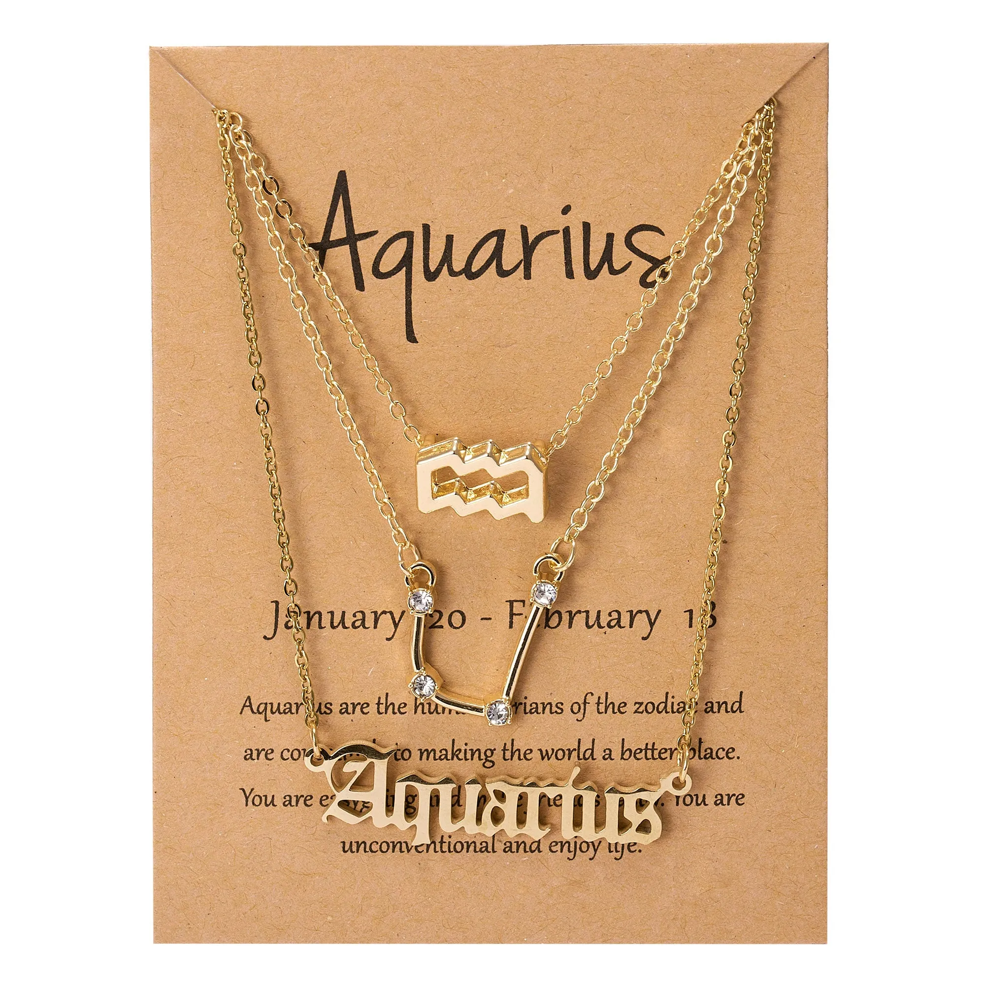 12 Constellations Charm Necklaces - 3-in-1