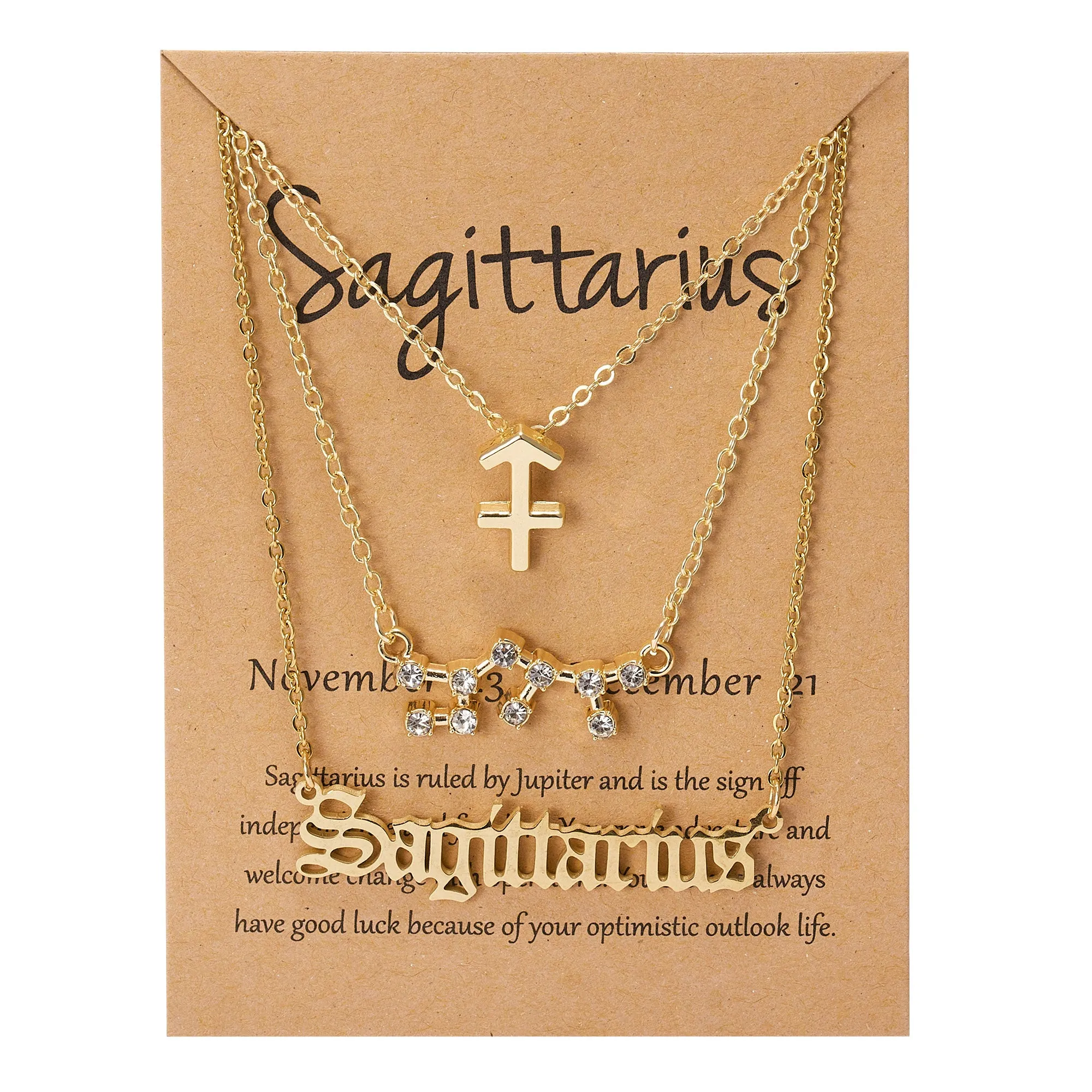 12 Constellations Charm Necklaces - 3-in-1