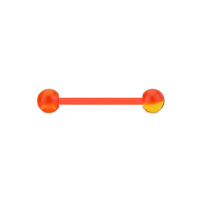 14gauge Plastic Tongue Rings Colorful Irregular Pattern 14mm 16mm