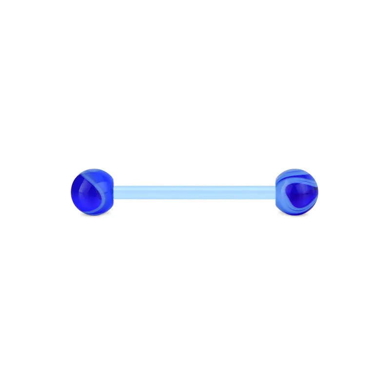 14gauge Plastic Tongue Rings Colorful Irregular Pattern 14mm 16mm