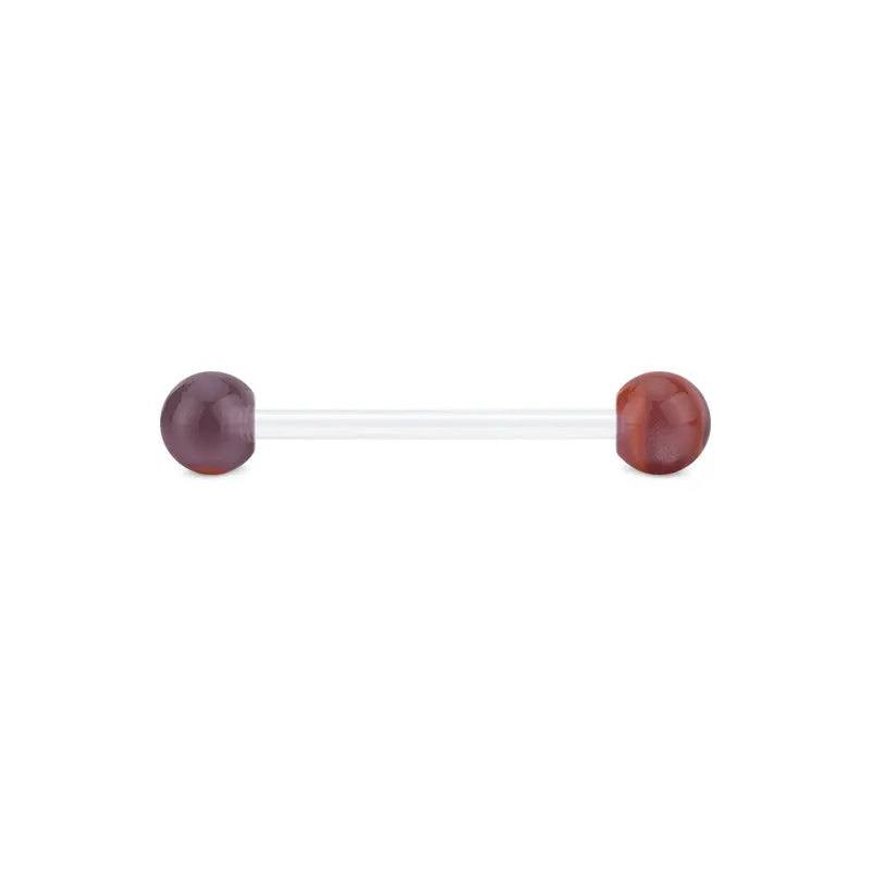 14gauge Plastic Tongue Rings Colorful Irregular Pattern 14mm 16mm