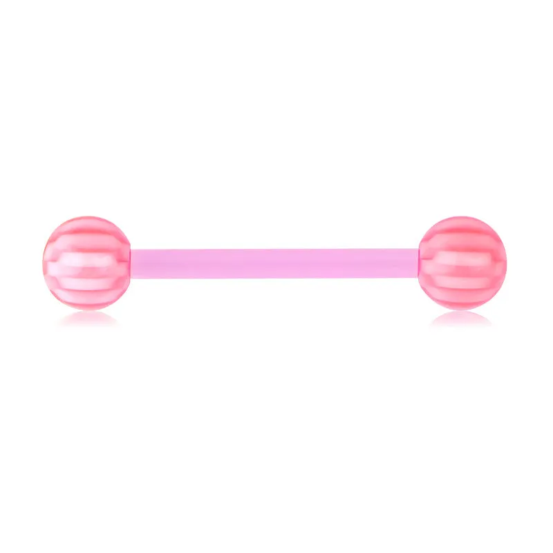 14gauge Plastic Tongue Rings Colorful Various Check 16mm
