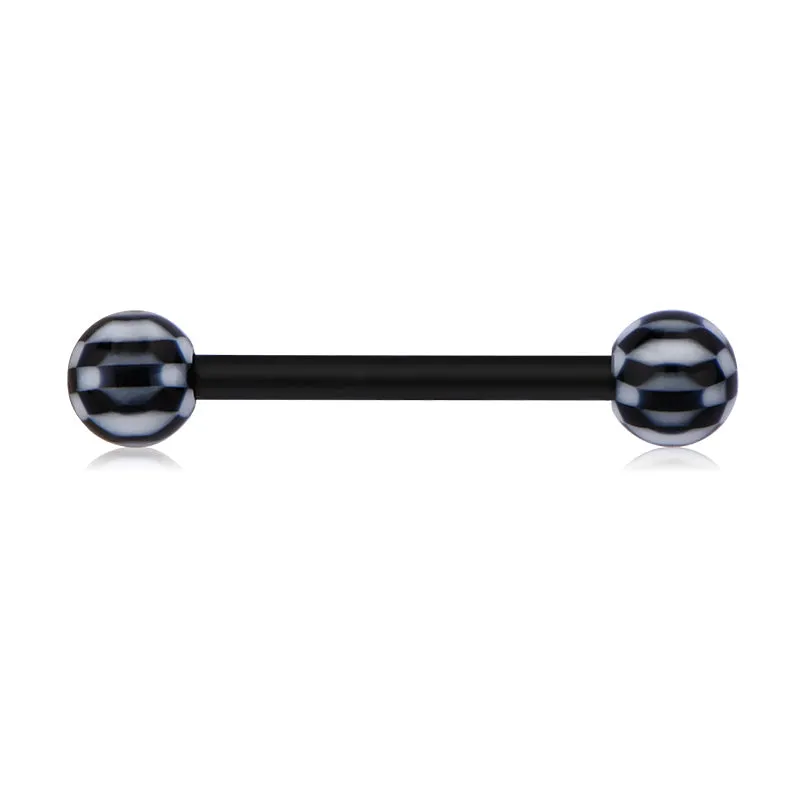 14gauge Plastic Tongue Rings Colorful Various Check 16mm