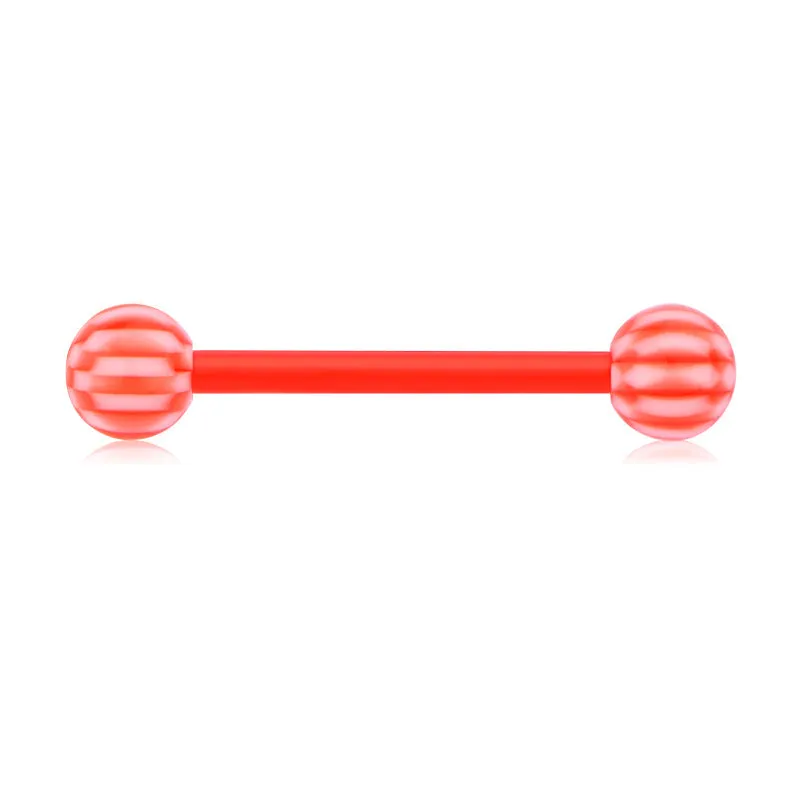 14gauge Plastic Tongue Rings Colorful Various Check 16mm